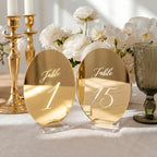 Novabright 1-15 Oval Wedding Table Number Plates with Transparent Stand by Unknown