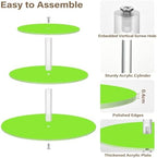 J JOYSAY Fluorescent Green Print Acrylic Cupcake Stand 3 Tier Dessert Table Display Set Clear Cake Stands for Party Wedding Baby Shower Decorations Easy Assembly Macaron Tower - Image 2