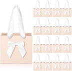 Kolldenn 50 Pcs Small Light Pink Gift Bags Bulk with Bow Ribbon Handles by Unknown