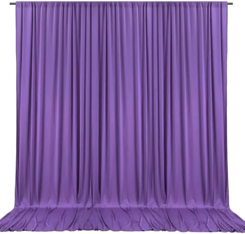 10 x 7 Feet Purple Backdrop Curtain for Partie, Background Curtains for Photoshoot, Birthday, Wedding, Halloween, Thanksgiving, Christmas Day, New Year Party Decorations 5Ft x 7Ft, 2 Panels by ZEBMOON