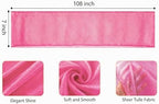 Set of 100 Organza Sheer Fushcia Chair Sashes Bows Ties 7x108 Inches for Wedding Party Event Banquet Restaurant Christmas Decoration (Hot Pink) - Image 2