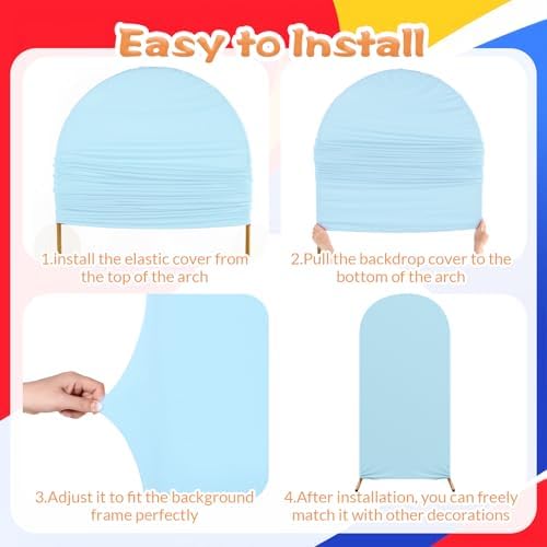 Mindsoft 3 Sets Fast Party Arch Backdrop Cover Racing Backdrop, Blue - Image 3