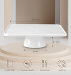 12.5" Square Ceramic Cake Stand 5-in-1 - White Pedestal Serving Platter for Wedding Birthday Party Baby Shower, Dessert Cupcake Fruit Display Stand, Multifunctional Kitchen Centerpiece - Image 2