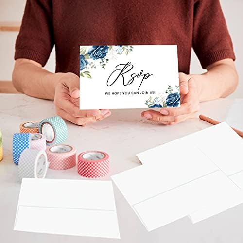 Andaz Press 56-Pack Personalized RSVP Postcards for Wedding Dusty Blue Roses Cardstock Response Reply Cards for Bridal Shower Baby Shower Birthday Event Custom Date and Return Address 4 x 6-Inch - Image 4