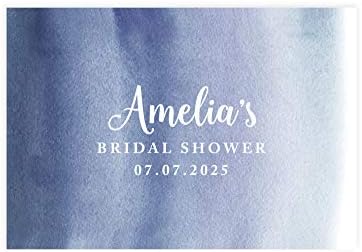 Andaz Press Custom Personalized Disposable Paper Placemats, 12 x 18 Inch, Set of 25, Custom Bridal Shower Ocean Blue Watercolor, Tableware, Dining, Tabletop, Table Setting for Bridal Shower by AndazPress