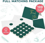 VNS Creations Thank You Cards With Envelopes - 100 Pack 4 x 6 Blank - Green - Image 3