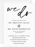 Canopy Street Personalized We Do Invitations / 25 Custom Modern Wedding Invites With White Envelopes / 5" x 7" Flat Simple Black And White Engagement Party Invitation/Made In The USA by CanopyStreet