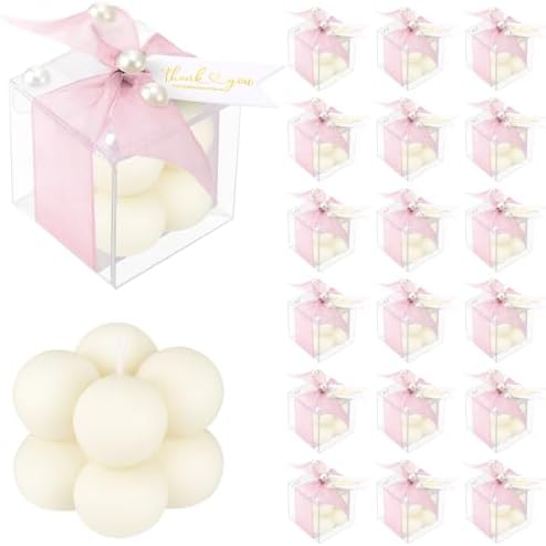 Nuanchu 30 Sets Bridal Shower Favors Pink 1.6" Mini Bubble Candles - Image 7