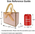 TKSBAG 50 PCS Small Pink Gold Gift Bags with Bow Ribbon - 6.4x3.1x5.1 Inch Thank You Bags with Handles, Bulk for Baby Shower, Bridal Shower, Wedding, Party Favors, Mother's Day - Image 3