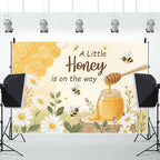 10x6.5ft Bee Baby Shower Decorations Backdrop Sweet Baby Honey A Little Honey is On The Way Background Cartoon Daisy Welcome Baby Birthday Party Banner Photo Booth - Image 4