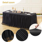 HB HBB MAGIC Black Table Cloth Spandex Table Covers 6ft Fitted Tulle Tablecloth Rectangular Desk Skirt Stretch Table Cloths Covers Party Banquet Birthday Baby Shower Wedding Table Cloth, 2 Pack - Image 6