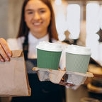 Whaline 100Pcs Sage Green Disposable Coffee Cups with Lids 8oz Gradient Green Paper Cups Corrugated Ripple Wall Insulated Hot Cups for Home Office Party Supplies - Image 6