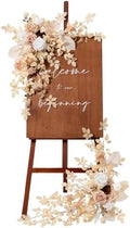 Ling's moment Welcome Sign Flowers, Wedding Floral Swag, White and Beige by LingsMoment