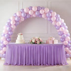 1-Pack Light Purple 2-in-1 Tulle Tablecloth for 4-Foot Rectangular Table by Yoquare