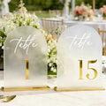 Frosted Wedding Table Numbers 1-15 with Stands - 5.5x7 Inch by Unknown