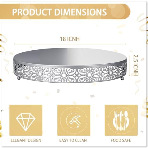 Wenqik 18 Inch Cake Stand Round Metal Cupcake - Image 2