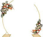 Metal Open Arch Backdrop Stand,Set of 2 Gold Curved Arch Backdrop Stand Half Moon Wedding Arches for Ceremony,Birthday,Anniversary,Baby Shower,Floral Stand,Ramadan Decoration (6.7FT & 5.8FT) by Unknown