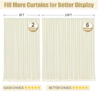 24x10FT Ivory Backdrop Curtains for Wedding Parties, Wrinkle Free Polyester Photography Backdrop Drapes for Wedding Baby Shower Birthday Parties Stage Background Stand Decorations 4x10ft,6 Panels - Image 7