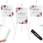 ARTASY 63" Easel Stand for Wedding Signs, White, 3 Packs with Carry Bags by ARTASY