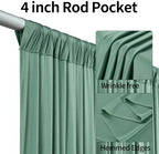 50ftx12ft Sage Green Backdrop Curtains for Parties, Wrinkle Free Polyester Sage Green Photo Backdrop Drapes 10 Panels 12 ft Long Back Drop Cloth for Wedding Birthday Photography Background Party - Image 5