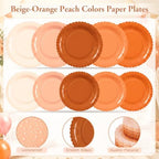 Zhehao 350 Pcs Burnt Orange Fall Party Supplies Serve 50 Guests - Image 4