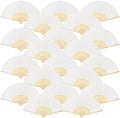 FEPITO 82 Pieces White Handheld Paper Fan Paper Folding Fans by FEPITO