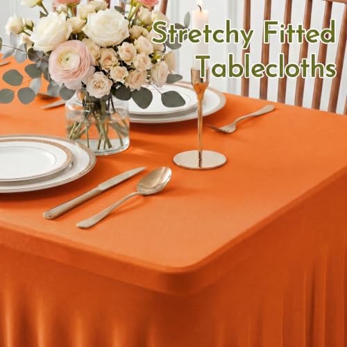 2Pack Spandex Tablecloth for 8FT Rectangle Tables,Table Skirt - Image 5