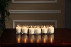 Hosley's 96 Pack of Ivory Unscented Clear Glass Filled Votive Candles - Image 6