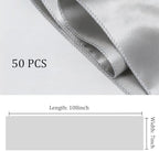 Satin Chair Sashes Bows 50 Pack Universal Polyester Chair Ribbons for Wedding Anniversary Retirement Party Birthday Engagement Banquet Graduation Outdoor Events Decor (Silver, 50 pcs) - Image 3