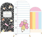 Moukeren 3 Pcs Back to School Themed Arch Backdrop Cover 4ft 5ft 6ft Decor - Image 2