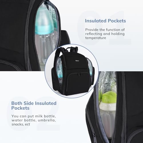 Mancro Backpack Diaper Bag, Travel Baby Changing Bag for Dad and Men - Image 3