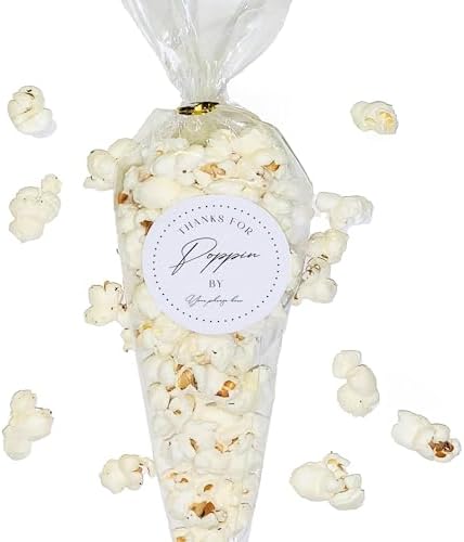 Set of 24 Popcorn Stickers | Popcorn Stickers | Personalized Wedding, Bridal Shower, Baby Shower or Party Favor Labels| Custom Labels | Popcorn Stickers by Handmade