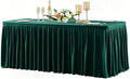 Wish Care Hunter Green Polyester Table Clothes for 4 Foot Rectangle Tables, Wrinkle Free Fitted Table Cover with Pleated Ruffle Table Skirt for Birthday Party Wedding Trade Show Event Display by WishCare