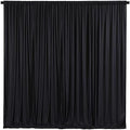 Black Backdrop Curtain 10 Panels-Wrinkle-Free Black Curtains Polyester Photography Drapes for Wedding Birthday Party Photo Background Backdrop Stand- 10FTX40FT by WishCare