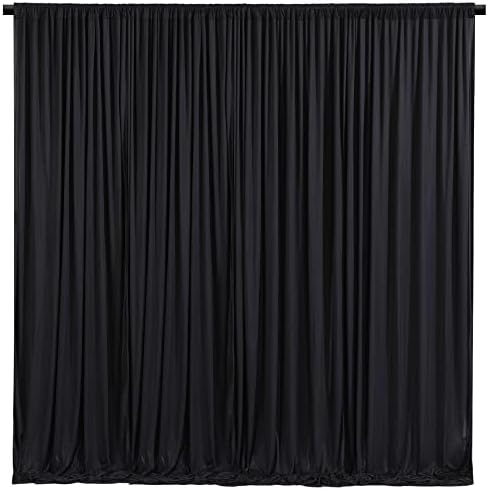 Black Backdrop Curtain 10 Panels-Wrinkle-Free Black Curtains Polyester Photography Drapes for Wedding Birthday Party Photo Background Backdrop Stand- 10FTX40FT by WishCare
