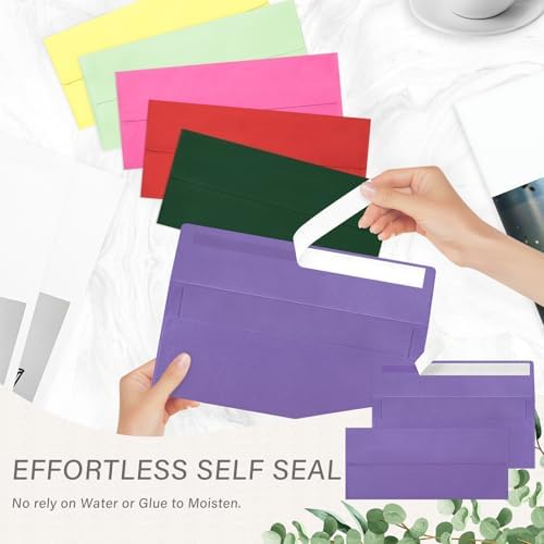 200 Pack #10 Purple Envelopes Letter Size Self Seal Business Envelopes - Image 5