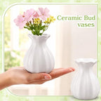 12 Pieces 3.5 Inch Glass Bud Vase Mini, White - Image 2