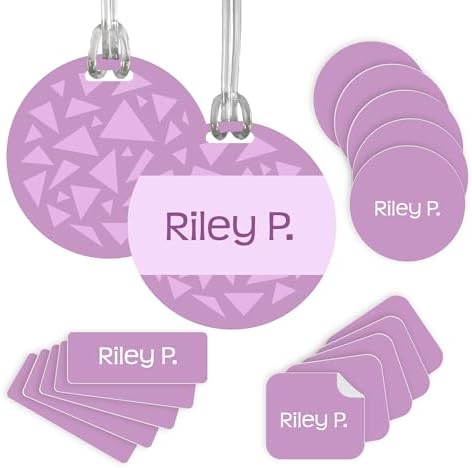 InchBug Personalized Name Label Combo Pack, 97-Piece, Party Purple by Inchbug