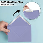 Darling Souvenir A6 Lavender Invitation Envelopes (4 3/4 x 6 1/2) Euro V-Flap 80 LBS Self-Adhesive Perfect for Weddings, Birthday, Baby Shower,Greeting Cards -Packs & Colours Available - Image 5