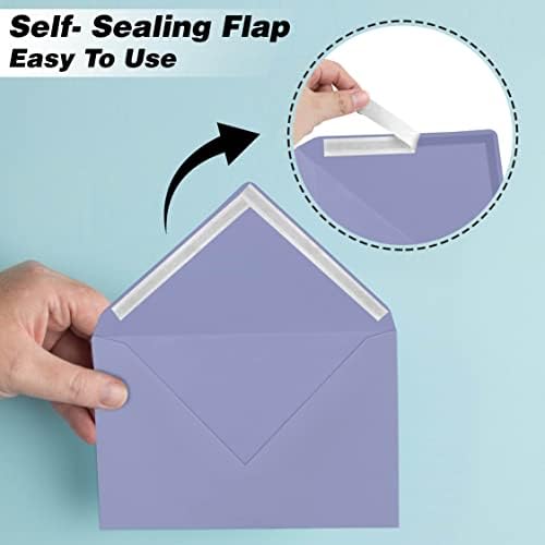 Darling Souvenir A6 Lavender Invitation Envelopes (4 3/4 x 6 1/2) Euro V-Flap 80 LBS Self-Adhesive Perfect for Weddings, Birthday, Baby Shower,Greeting Cards -Packs & Colours Available - Image 5