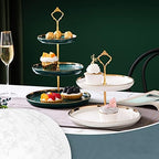 3 Tier Round Porcelain Tiered Cupcake Stand, Tiered Serving Stand, Dessert Stand, Serving Tray Platter for Tea Party, Wedding and Birthday (Green) - Image 4