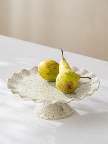 Ceramic Cake Stand, Small Cake Plate for 8 Inch Cake, Speckled White - Image 6