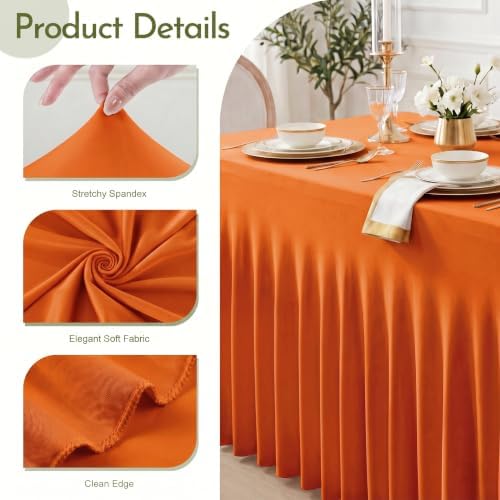 4Pack Spandex Tablecloth for 6FT Rectangle Tables,Table Skirt - Image 4