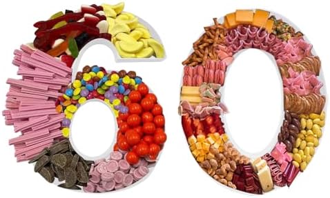 15in Cardboard Number Shape Box Fillable Tray, Food Charcuterie Board, Cupcake Sweet Party Decor (Number 60&90) by Alkiuyfv