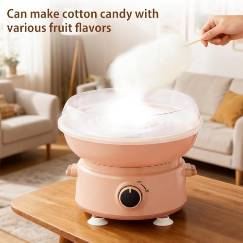 Cotton Candy Machine for Kids & Family, Mini Cotton Candy Maker with 10 Sticks & Sugar Scoop, Home Birthday Family Party Christmas Gift - Image 2
