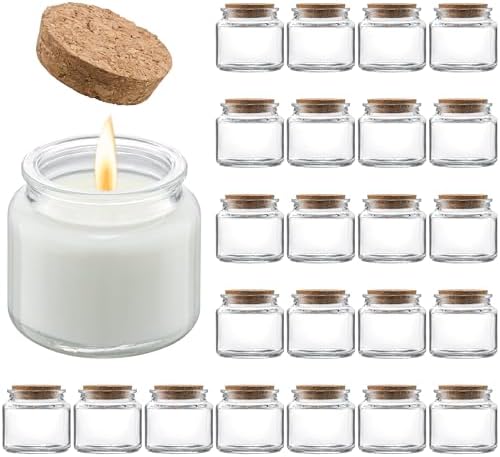 Danmu 3oz Candle Jars,Small Glass Jars with Lids for Making Candles 24 Pack by Danmu