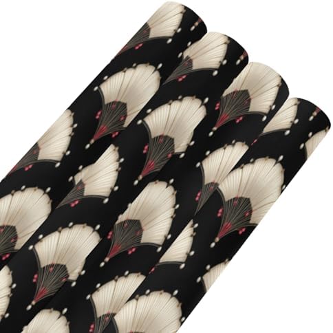 pnyoin Merry Christmas Wrapping Paper Roll,Fan Glow Black Gift Wrap Perfect for Xmas,Birthday,Weddings, Brides, Holidays, Baby Showers，58 x 23 inches,4 Roll - Image 6