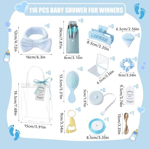116Pcs Baby Shower Prizes Game Winners Favors Gifts Set (Blue) - Image 2