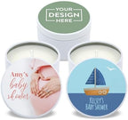 Custom Candles, Personalized Candles, Baby Shower Candle Favors, Bulk Candles, Candle Favors (Set of 10) (White Tin) by Best+Day+Ever+Spot