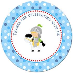 40 Stickers Prince Knight Thank You Party Favor Label Baby Boy Shower Birthday Gift Label by Unknown